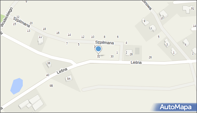 Kielno, Leśna, 32, mapa Kielno