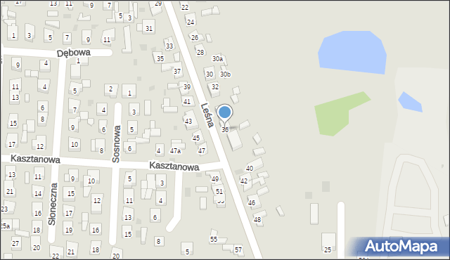 Kleczew, Leśna, 36, mapa Kleczew