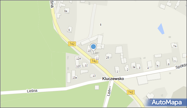 Kluczewsko, Leśna, 11a, mapa Kluczewsko