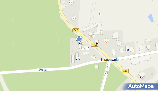 Kluczewsko, Leśna, 12E, mapa Kluczewsko