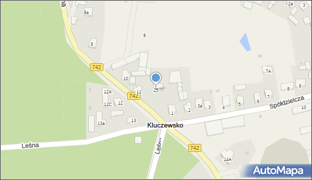 Kluczewsko, Leśna, 25, mapa Kluczewsko