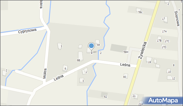 Kobiernice, Leśna, 4, mapa Kobiernice