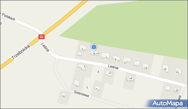 Kobylice, Leśna, 5, mapa Kobylice