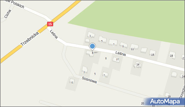 Kobylice, Leśna, 6, mapa Kobylice