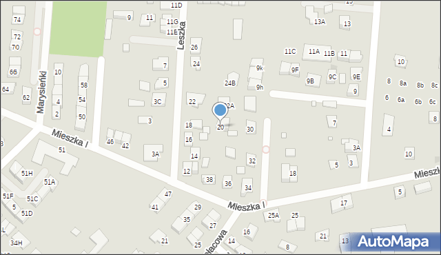 Kobyłka, Leszka, 20, mapa Kobyłka