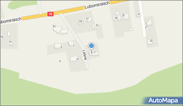 Kochanów, Leśna, 5, mapa Kochanów