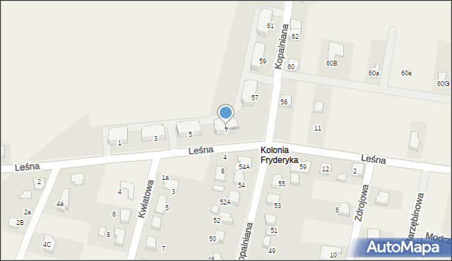 Kolonia Fryderyka, Leśna, 7, mapa Kolonia Fryderyka