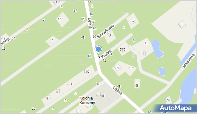 Kolonia Karczmy, Leśna, 74, mapa Kolonia Karczmy