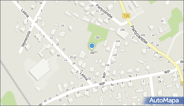 Koluszki, Leśna, 28a, mapa Koluszki