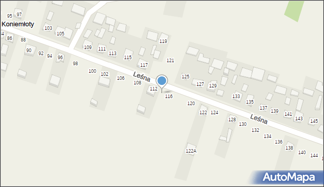 Koniemłoty, Leśna, 114, mapa Koniemłoty