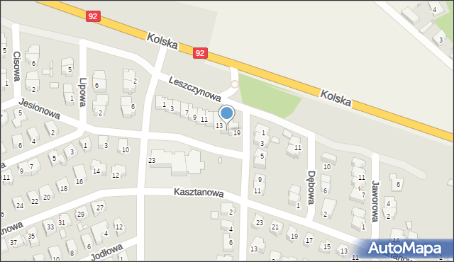 Konin, Leszczynowa, 17, mapa Konina