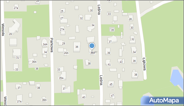 Konstancin-Jeziorna, Leśna, 36A, mapa Konstancin-Jeziorna