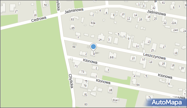 Konstancin-Jeziorna, Leszczynowa, 4, mapa Konstancin-Jeziorna