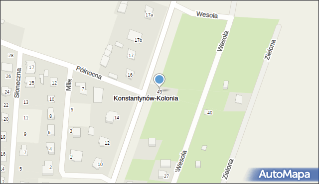 Konstantynów, Leśna, 43, mapa Konstantynów