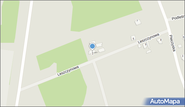 Koronowo, Leszczynowa, 1, mapa Koronowo