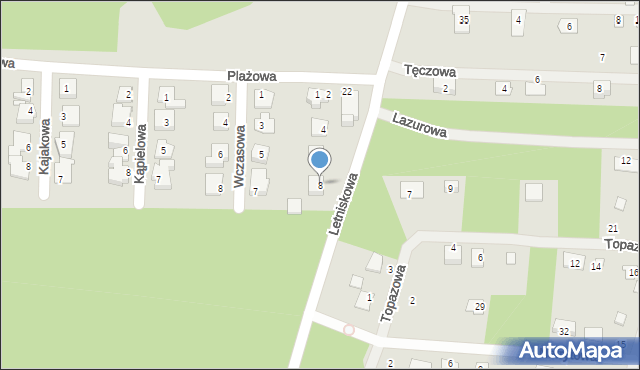 Koronowo, Letniskowa, 8, mapa Koronowo