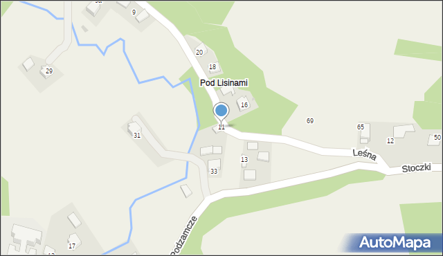 Korzkiew, Leśna, 11, mapa Korzkiew