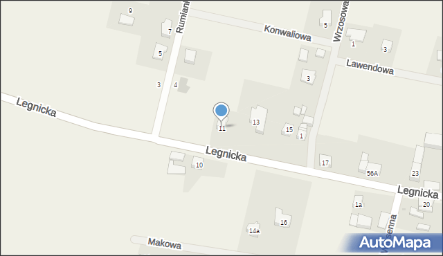 Koskowice, Legnicka, 11, mapa Koskowice