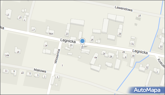 Koskowice, Legnicka, 22, mapa Koskowice