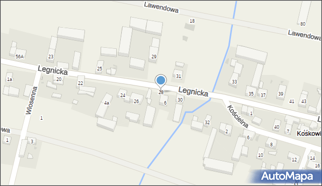 Koskowice, Legnicka, 28, mapa Koskowice