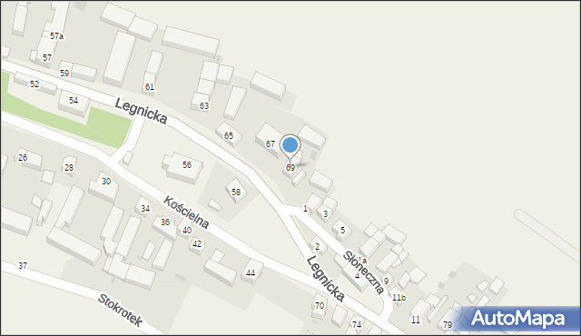 Koskowice, Legnicka, 69, mapa Koskowice