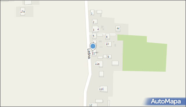 Kosów, Leśna, 11, mapa Kosów