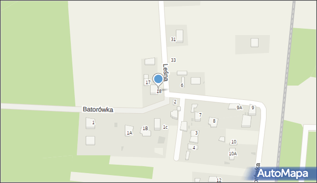 Kosów, Leśna, 18, mapa Kosów