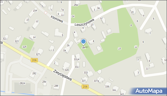 Koszalin, Leszczynowa, 4A, mapa Koszalina