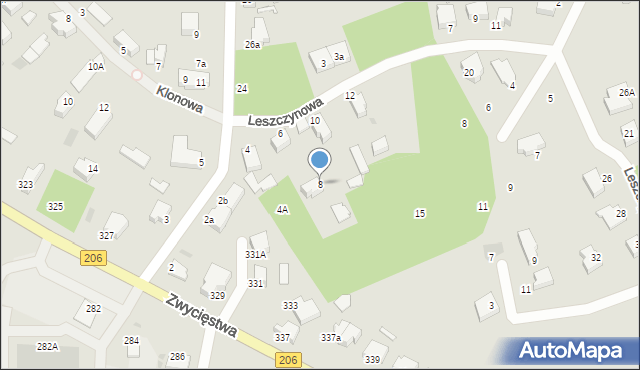 Koszalin, Leszczynowa, 8, mapa Koszalina