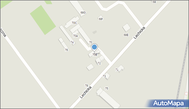 Koszalin, Lechicka, 70B, mapa Koszalina