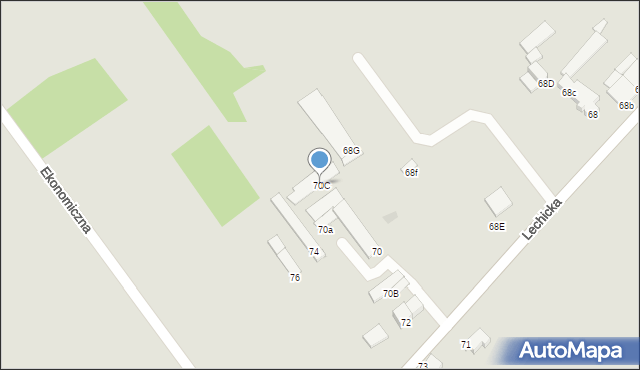 Koszalin, Lechicka, 70C, mapa Koszalina