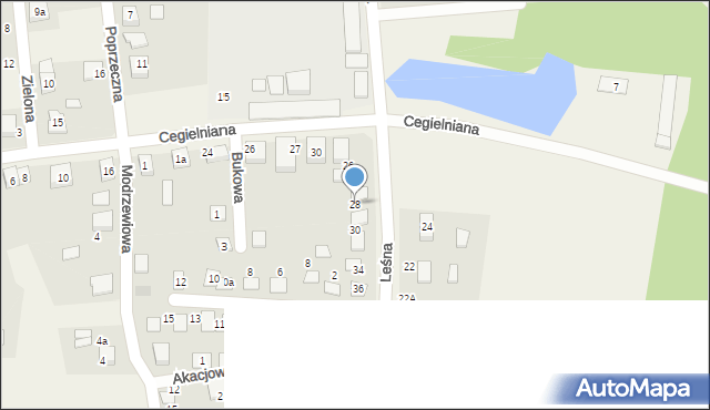 Koszęcin, Leśna, 28, mapa Koszęcin