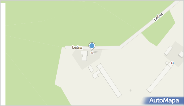 Koty, Leśna, 21, mapa Koty