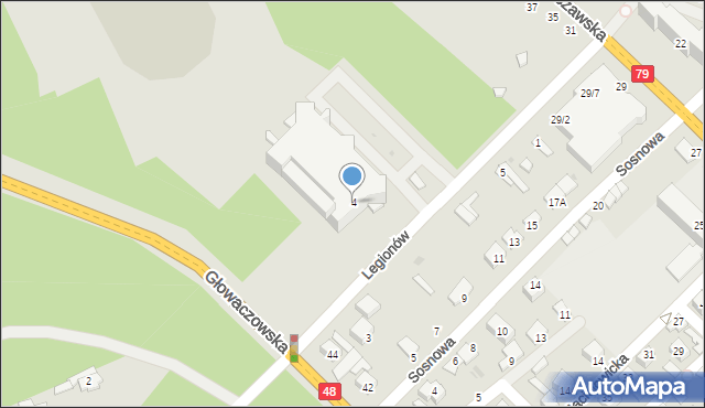 Kozienice, Legionów, 4, mapa Kozienice