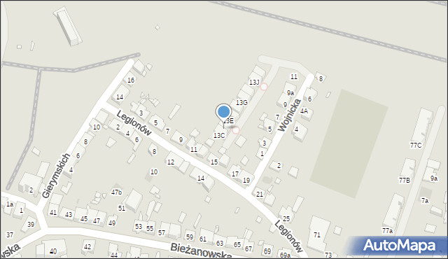 Kraków, Legionów, 13D, mapa Krakowa