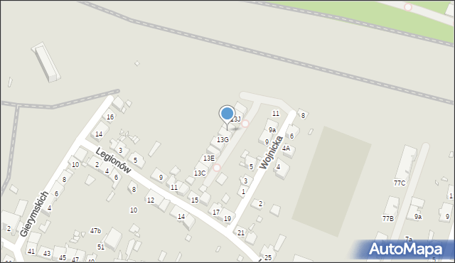 Kraków, Legionów, 13H, mapa Krakowa