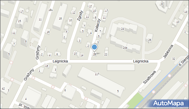 Kraków, Legnicka, 18, mapa Krakowa