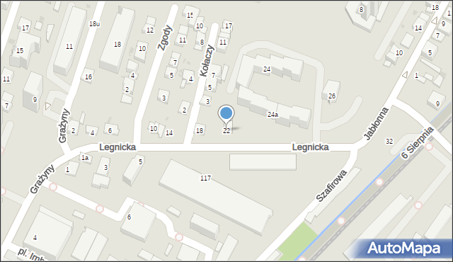 Kraków, Legnicka, 22, mapa Krakowa