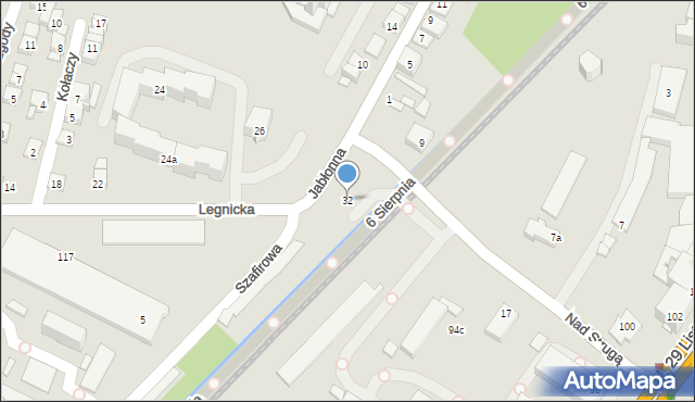 Kraków, Legnicka, 32, mapa Krakowa