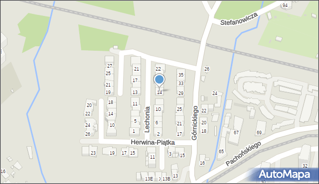 Kraków, Lechonia Jana, 14, mapa Krakowa