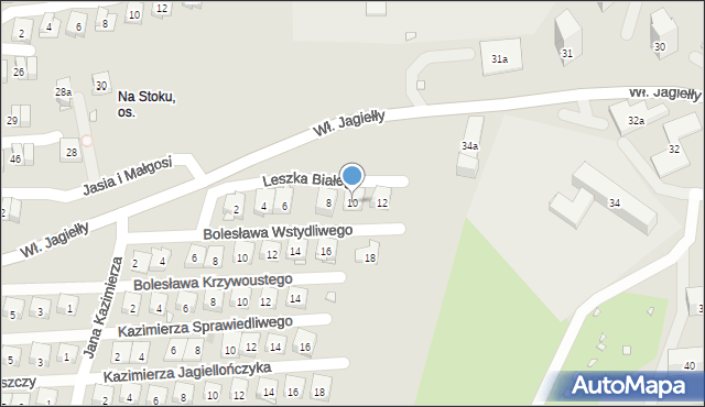 Kraków, Leszka Białego, 10, mapa Krakowa