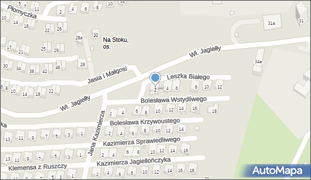 Kraków, Leszka Białego, 2, mapa Krakowa