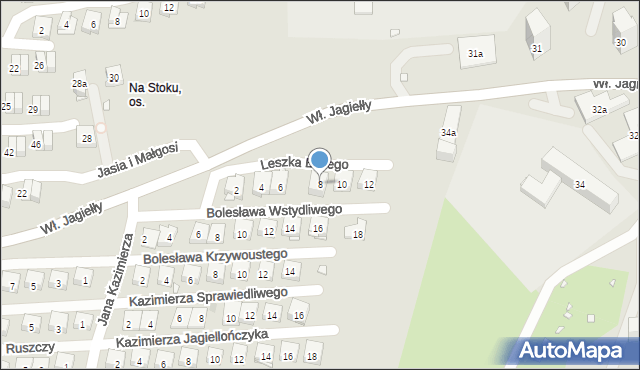 Kraków, Leszka Białego, 8, mapa Krakowa