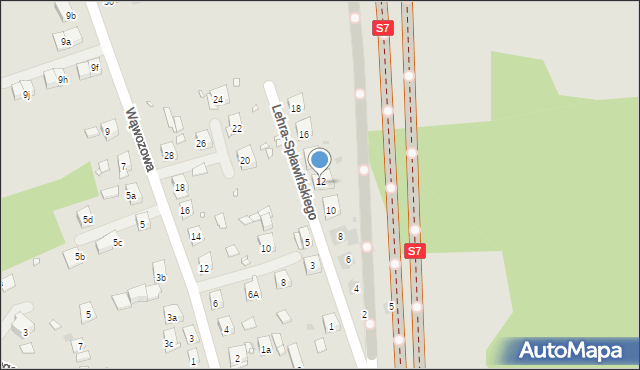 Kraków, Lehra-Spławińskiego Tadeusza, 12, mapa Krakowa