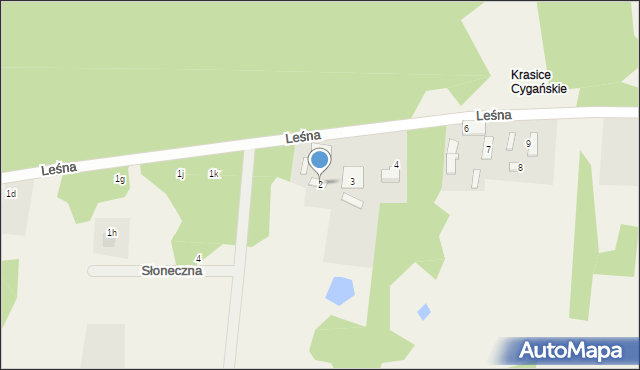 Krasice, Leśna, 2, mapa Krasice