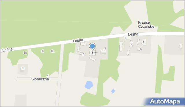 Krasice, Leśna, 3, mapa Krasice