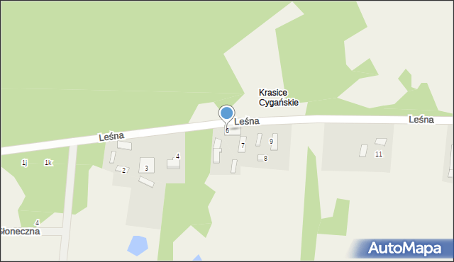 Krasice, Leśna, 6, mapa Krasice