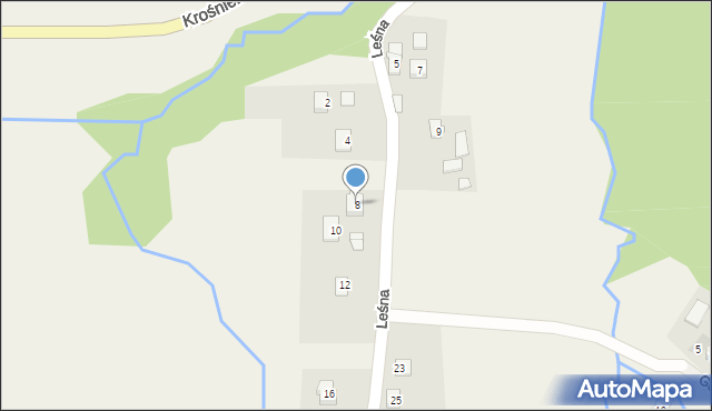 Krasna, Leśna, 8, mapa Krasna