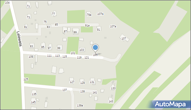 Krasnobród, Lelewela, 105, mapa Krasnobród