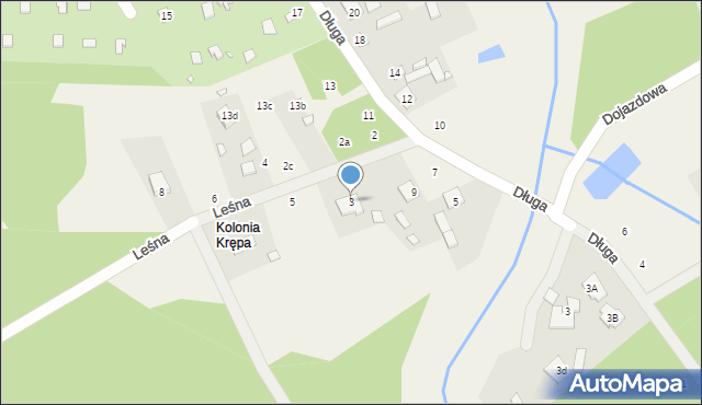 Krępa, Leśna, 3, mapa Krępa